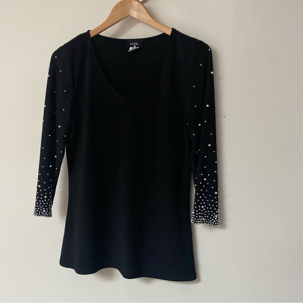 MSK VNeck beaded top